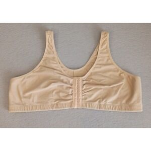 ABC Mastectomy Bra Womens XXL A/B Tan Style 110 Pocketed Front Close Cotton